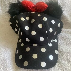 Disney Parks Minnie Mouse Ears Pom Pom Ears Baseball Hat
